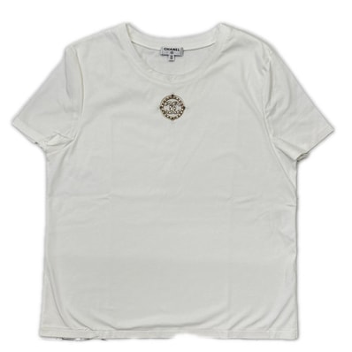 シャネル P64269K60251 ココマークブローチ ホワイト Tシャツ 34/36