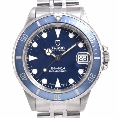 チューダー TUDOR 75090 サブマリーナ デイト B番 ブルー 自動巻き ユニセックス 良品 腕時計 K#150410