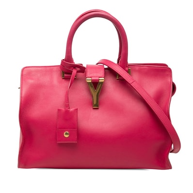 サンローラン プチカバス ハンドバッグ ショルダーバッグ 2WAY 311210 ピンク系 レザー レディース SAINT LAURENT 【中古】