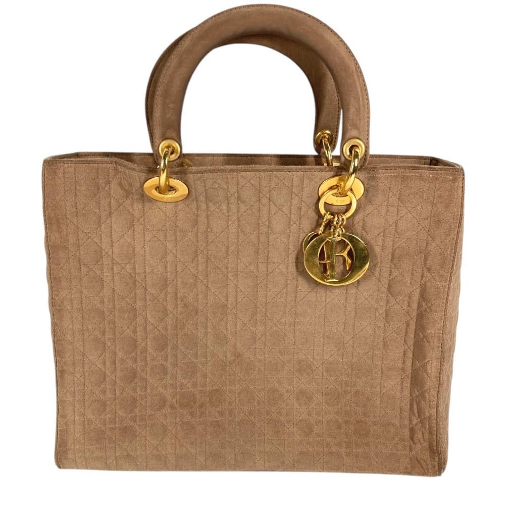 ディオール Dior レディディオール Lady dior カナージュ カバン トートバッグ ハンドバッグ ナイロン ベージュ