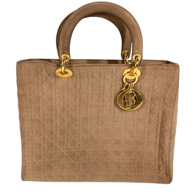 ディオール Dior レディディオール Lady dior カナージュ カバン トートバッグ ハンドバッグ ナイロン ベージュ