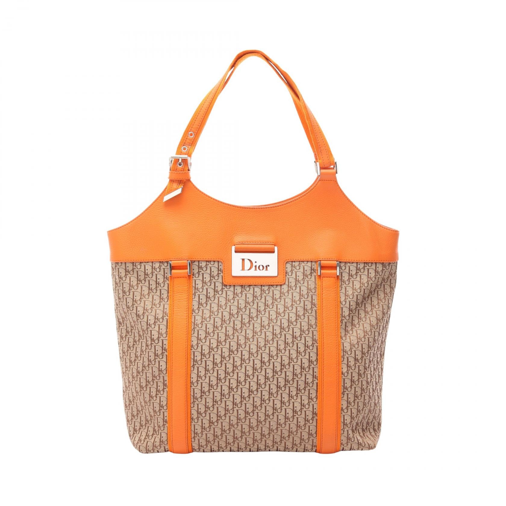 ディオール Dior トロッター ストリートシック トートバッグ トートバッグ バッグ キャンバス レザー レディース ベージュ系 / オレンジ系 【中古】