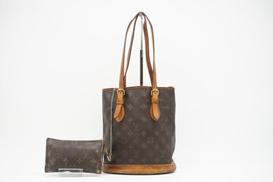 LOUIS VUITTON ルイ・ヴィトン モノグラム バケットPM M42238 ハンドバッグ ブラウン コーティングキャンバス レディース