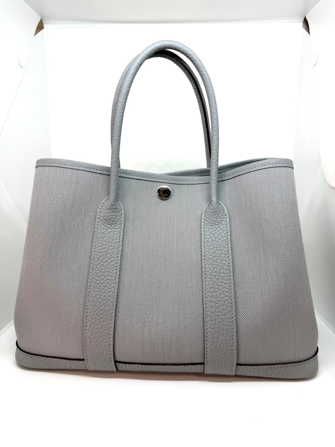 エルメス トートバッグ ガーデンパーティTPM グリパンタン/シルバー金具 トワルミリタリー/ネゴンダ Garden Party