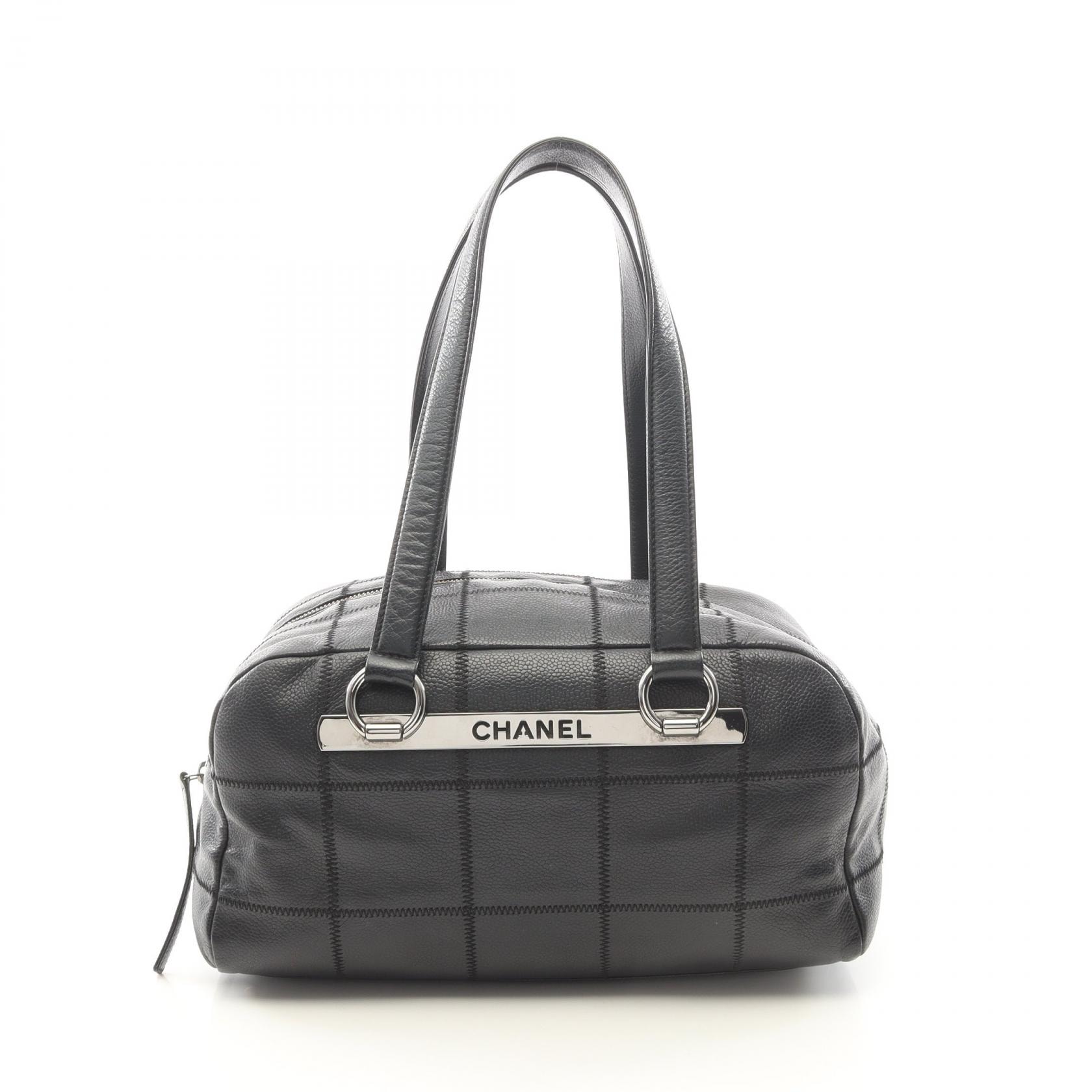 CHANEL CHANEL 초콜릿 바 보스턴백 백 카프 (소가죽) 여성 블랙 [중고]