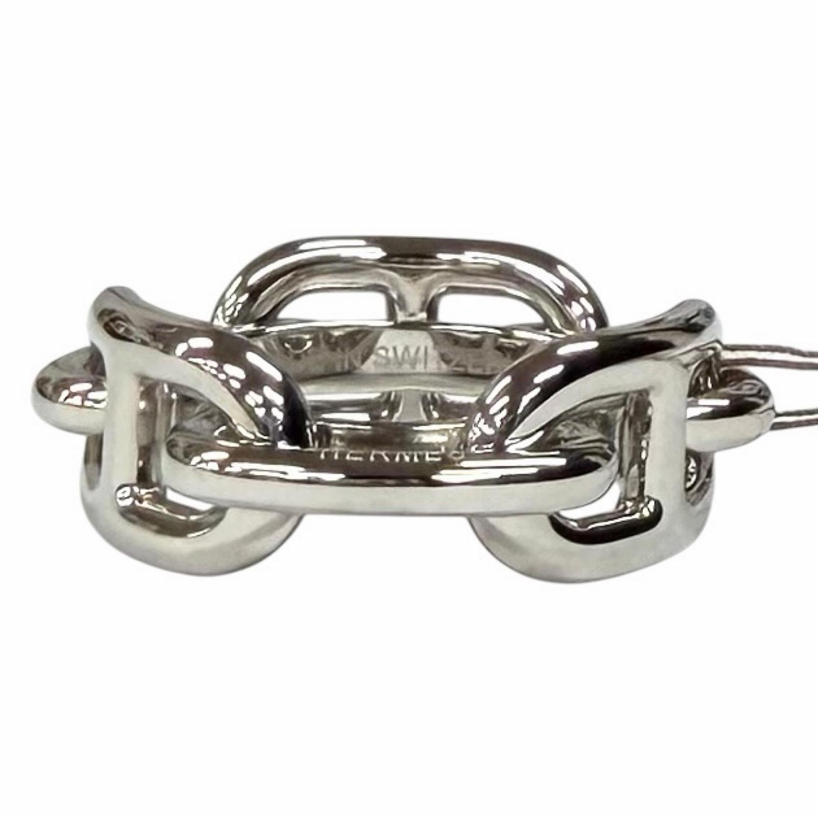 未使用品 エルメス スカーフリング レガートシェーヌダンクル シルバー