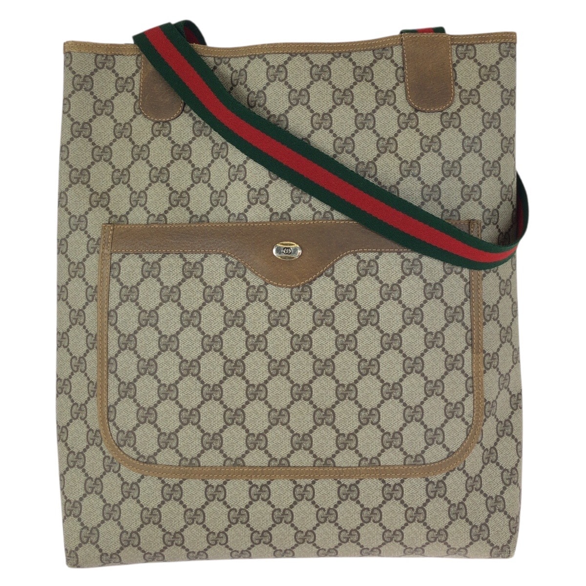 美品 GUCCI グッチ ヴィンテージ オールドグッチ シェリーライン ベージュ ブラウン GGスプリームキャンバス トートバッグ ショルダーバッグ 603248 【中古】