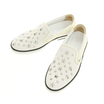 【中古】ジミーチュウ JIMMY CHOO レザー スリッポンスニーカー ホワイト【サイズ42】【メンズ】