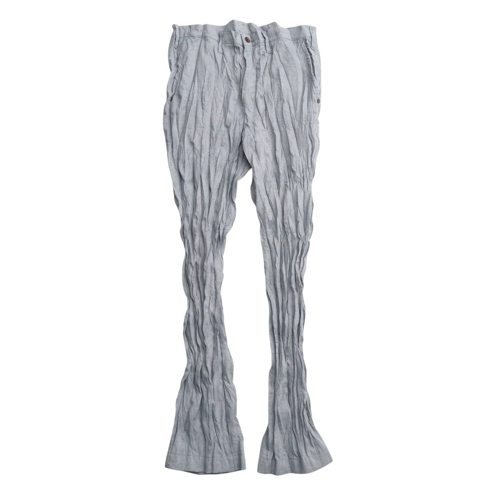 ■美品■ISSEY MIYAKE MEN イッセイミヤケ メン パンツ サイズ3 ストレートパンツ プリーツ加工 ジップフライ フルレングス 無地 ブランド古着【中古】20250701/RA5328