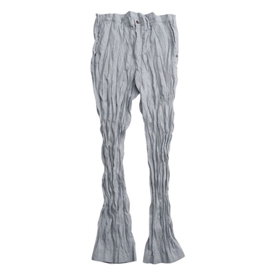 ■美品■ISSEY MIYAKE MEN イッセイミヤケ メン パンツ サイズ3 ストレートパンツ プリーツ加工 ジップフライ フルレングス 無地 ブランド古着【中古】20250701/RA5328