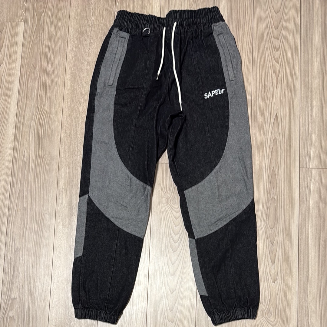 SAPEur DENIM TRACK PANTS "Black"