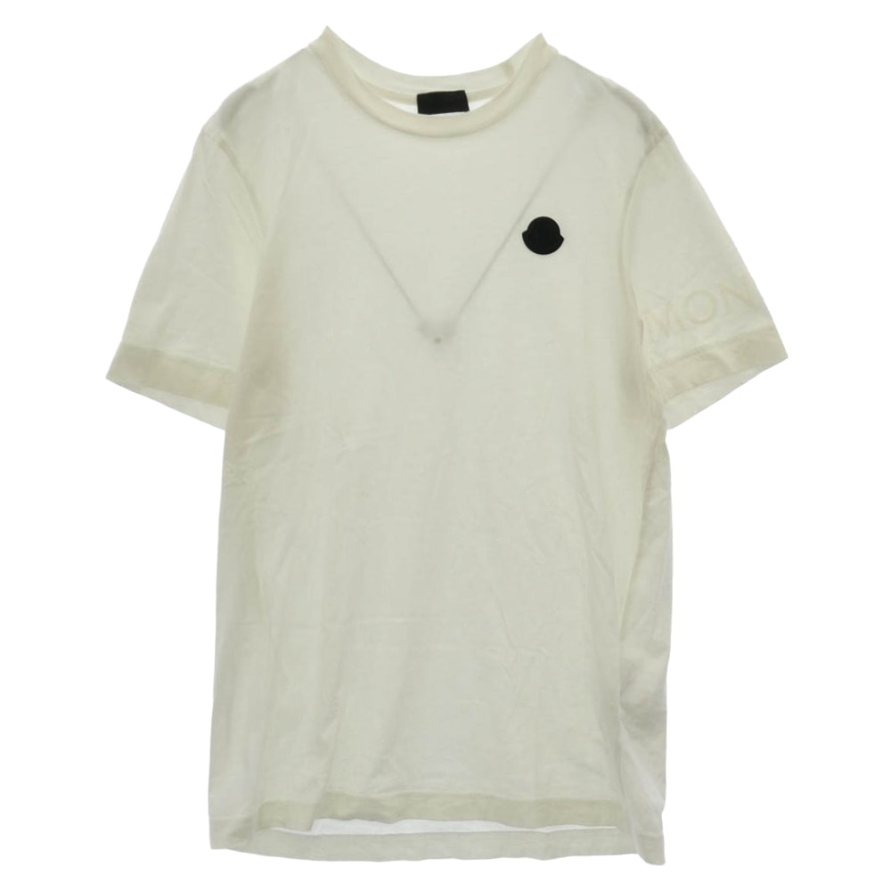 MONCLER モンクレール Tシャツ 25AW K20918C00039 89AYW SS T-SHIRT ラバー ロゴ ワッペン 半袖 Tシャツ TEE ホワイト系 S【中古】