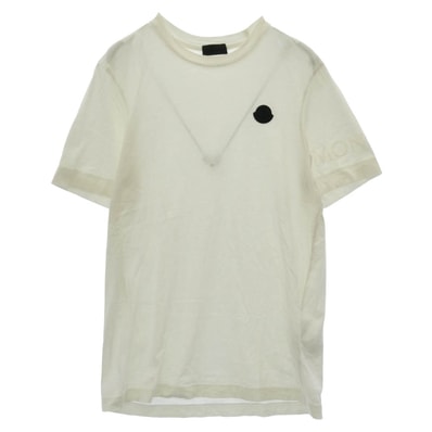 MONCLER モンクレール Tシャツ 25AW K20918C00039 89AYW SS T-SHIRT ラバー ロゴ ワッペン 半袖 Tシャツ TEE ホワイト系 S【中古】