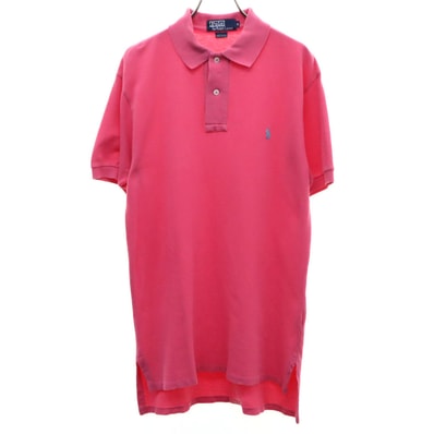 Polo by Ralph Lauren ポロバイラルフローレン USA製 ロゴ刺繍 半袖 ポロシャツ S ピンク 鹿の子地