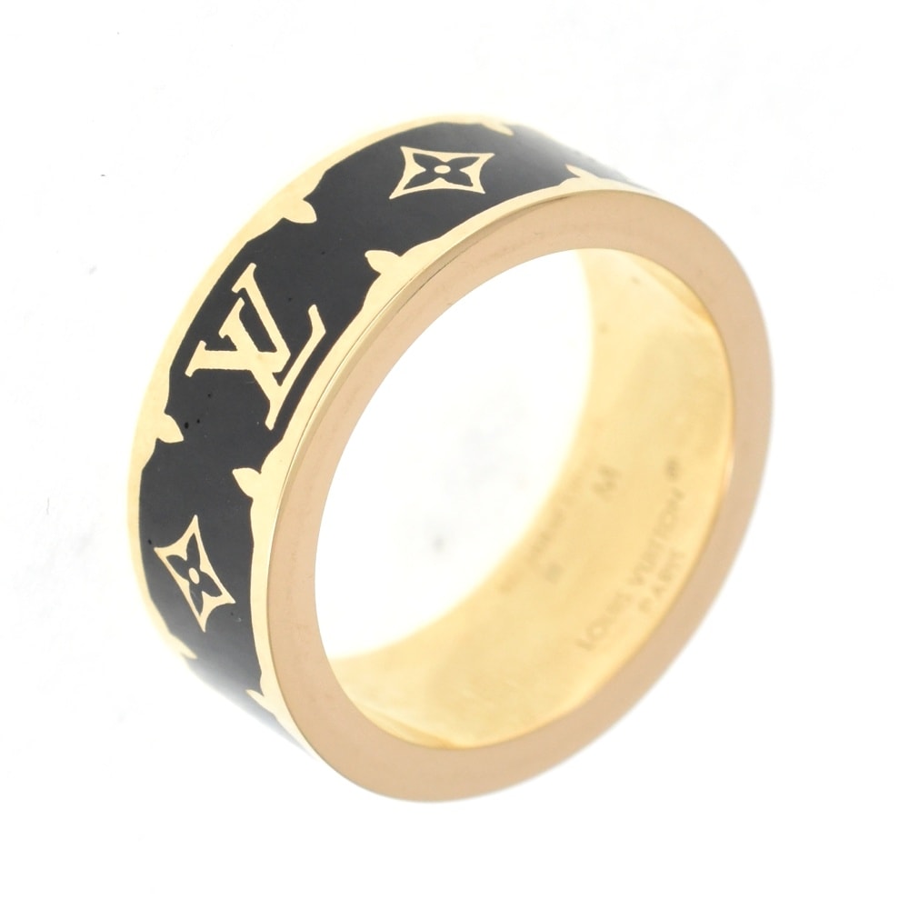 ルイ・ヴィトン LOUIS VUITTON M1568M フライトモード リング・ナノ グラム エナメル サイズ53/JP13 GP レディース 箱・袋付き S#140417