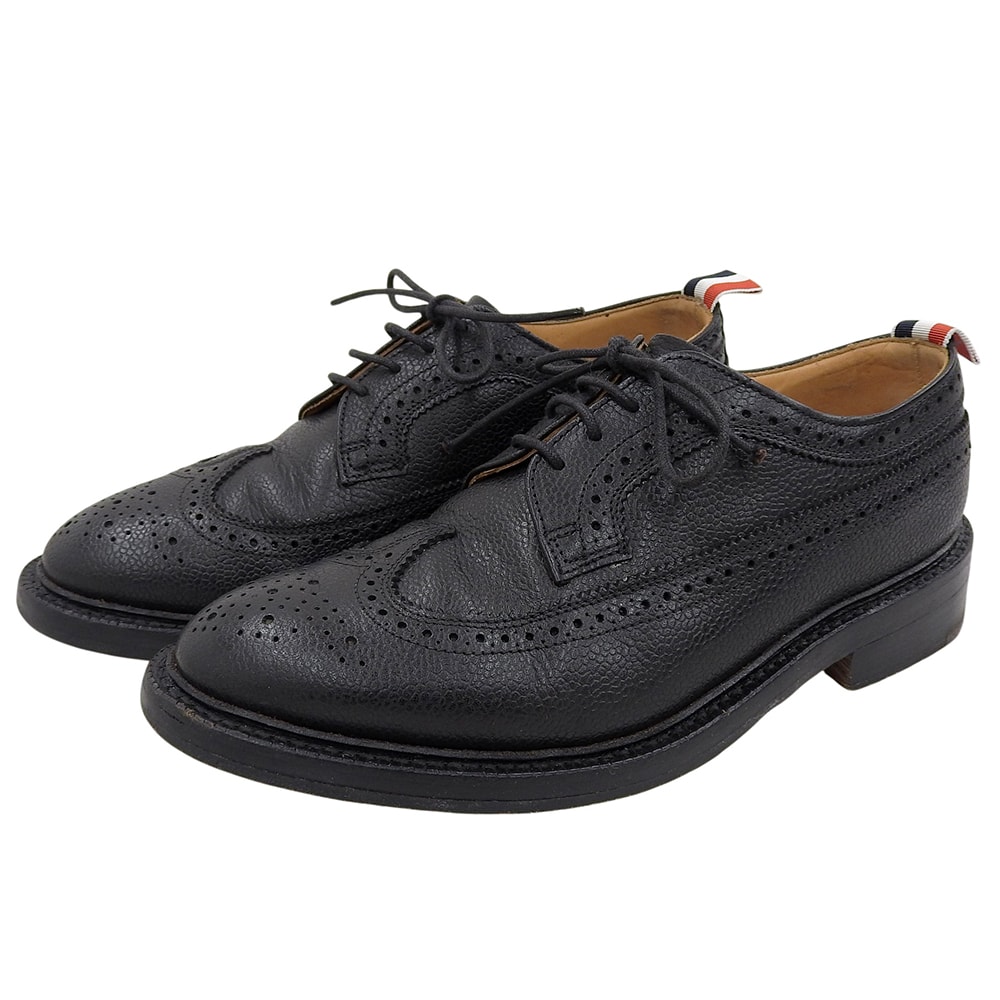 トムブラウン Longwing ウイングチップ ブローグ シューズ メンズ ブラック US 7.5 7.5(US)