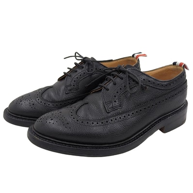 トムブラウン Longwing ウイングチップ ブローグ シューズ メンズ ブラック US 7.5 7.5(US)