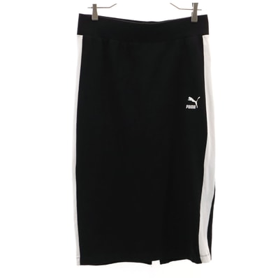 PUMA プーマ ミモレ丈 スカート L ブラック