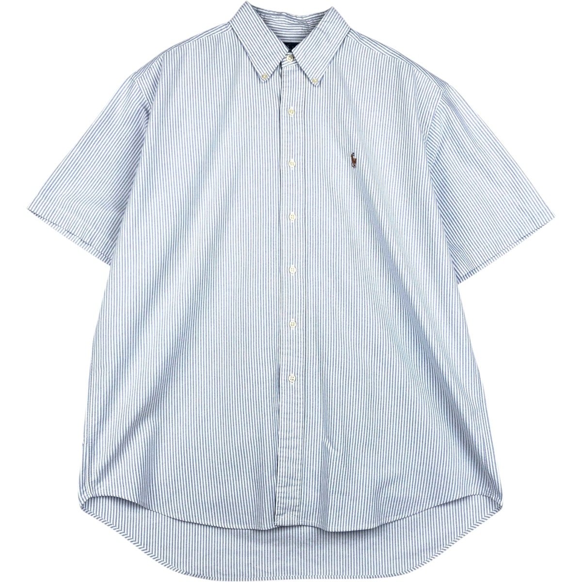 古着 ラルフローレン Ralph Lauren BLAKE 半袖 ボタンダウン ストライプシャツ メンズL相当/eaa623646