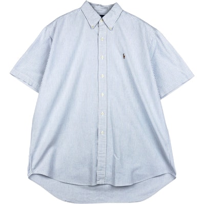 古着 ラルフローレン Ralph Lauren BLAKE 半袖 ボタンダウン ストライプシャツ メンズL相当/eaa623646