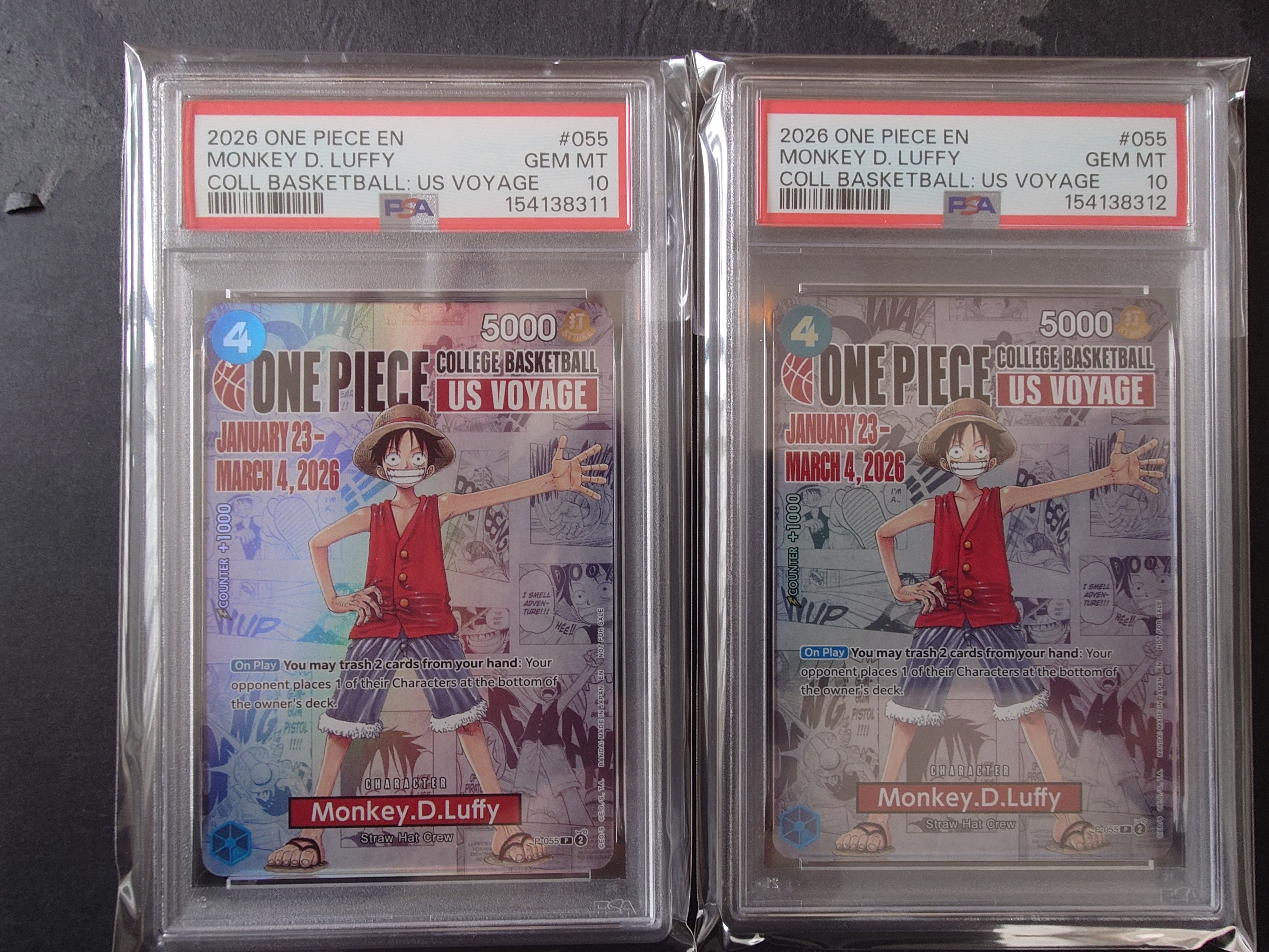 モンキー・D・ルフィ:P (開封済) [P-055]【英語版】(プロモーションカード「ワンピース カレッジ バスケットボール:USボヤージュ」)