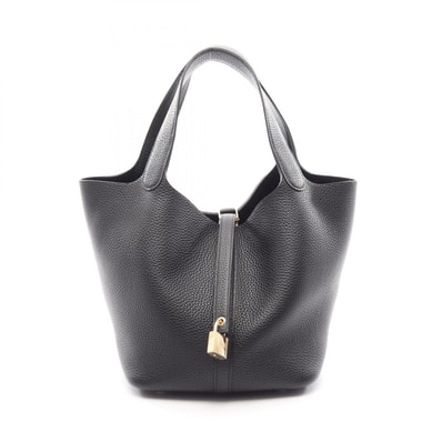 エルメス HERMES ピコタンロックMM ハンドバッグ バッグ レザー トリヨンクレマンス トリヨンクレマンス ブラック(エルメス) K刻印(2025年製造) レディース ブラック系 【中古】