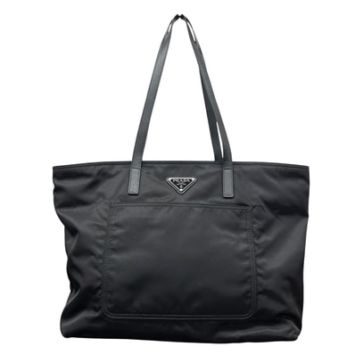 PRADA 極美品 プラダ リエディション Re-Edition 1978 ミディアム Re-Nylon x サフィアーノレザー トートバッグ ナイロン レザー ブラック ハンドバッグ 肩掛け ユニセックス Aランク 鑑定済 プラダバッグ