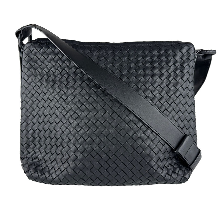 ボッテガヴェネタ BOTTEGAVENETA ショルダーバッグ イントレチャート レザー ブラック ユニセックス【中古】 z9433