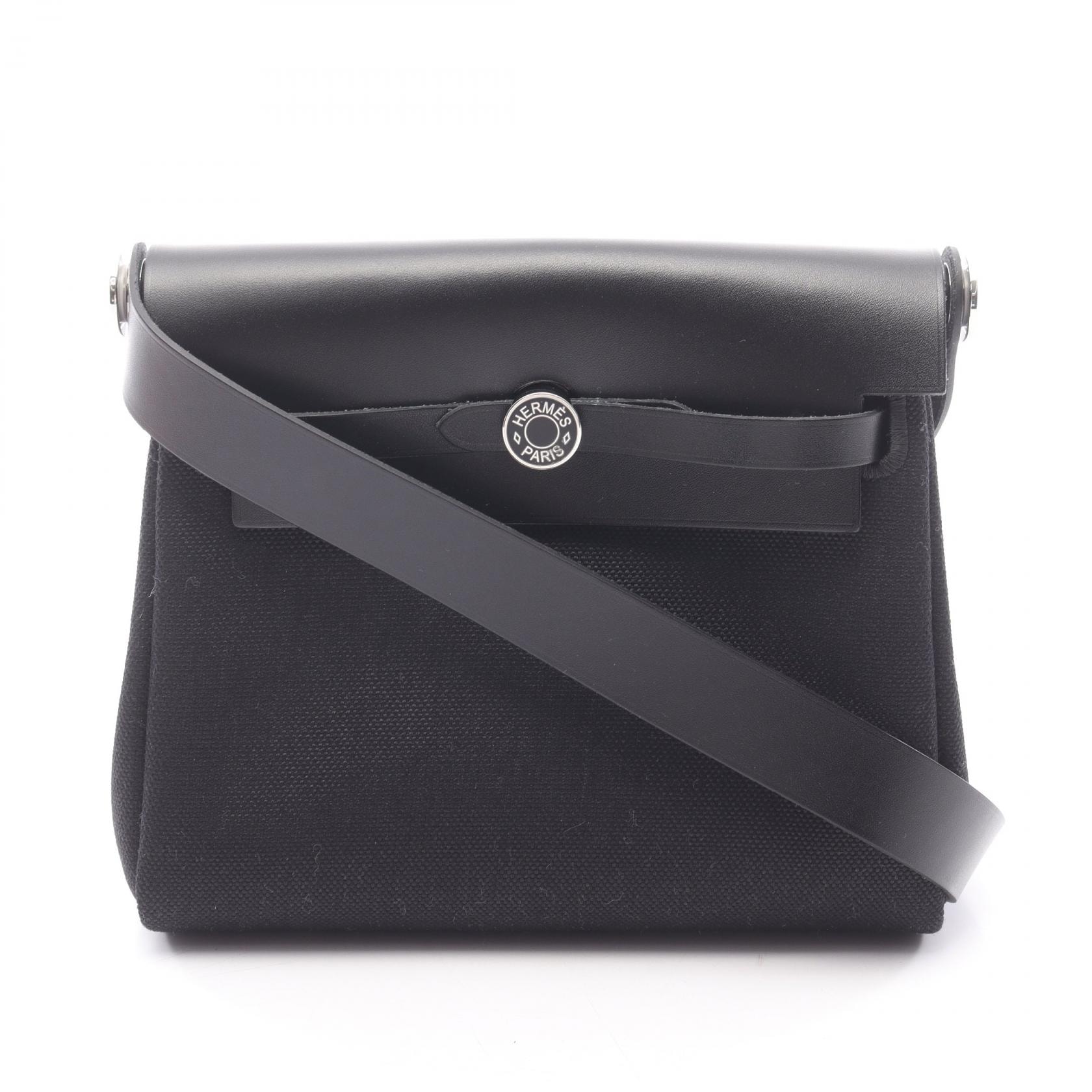 エルメス HERMES エールバッグジップ ミニ ショルダーバッグ バッグ キャンバス レザー ヴァッシュハンター トワルミリタリー K刻印(2025年製造) レディース ブラック系 【中古】