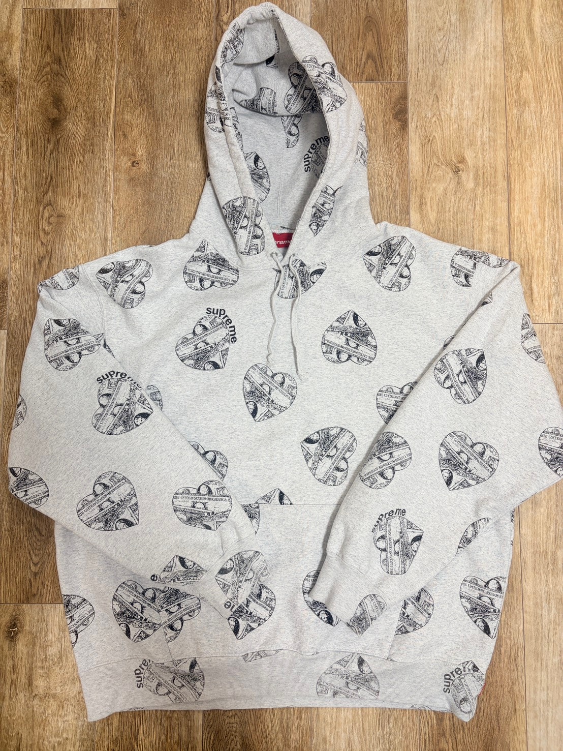 Supreme Love Cash Hooded Sweatshirt "Ash Grey"