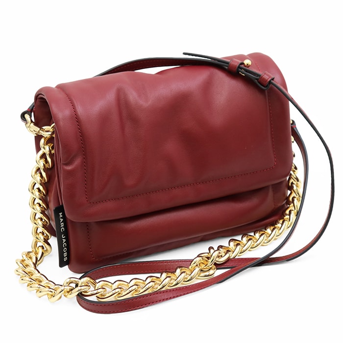 【SALE】MARC JACOBS マークジェイコブス ハンドバッグ レディース ゴールド チェーン ショルダー カウレザー 牛革 カバン 鞄 小物 ストラップ付属 バーガンディ ベトナム製