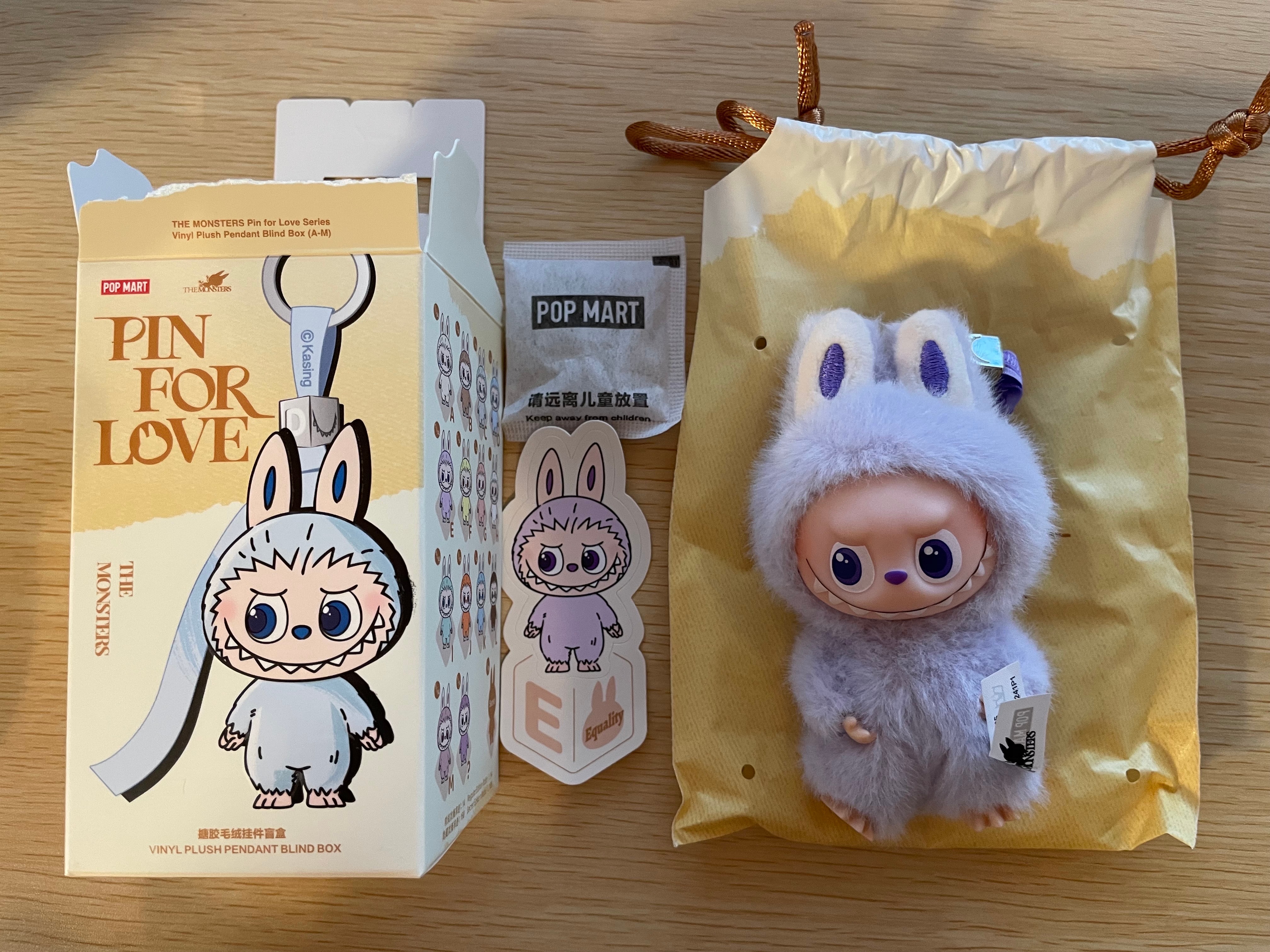 POP MART THE MONSTERS (LABUBU) Pin for Love Series-Vinyl Plush Pendant (A-M) E