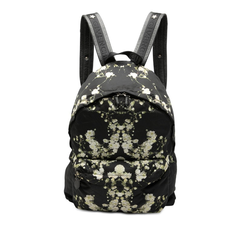 ジバンシー フローラル バックパック リュック ブラック ナイロン メンズ Givenchy 【中古】