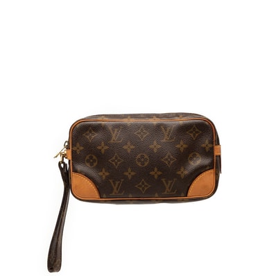 ルイ ヴィトン モノグラム マルリードラゴンヌPM セカンドバッグ クラッチバッグ M51827 ブラウン PVC レザー メンズ LOUIS VUITTON 【中古】