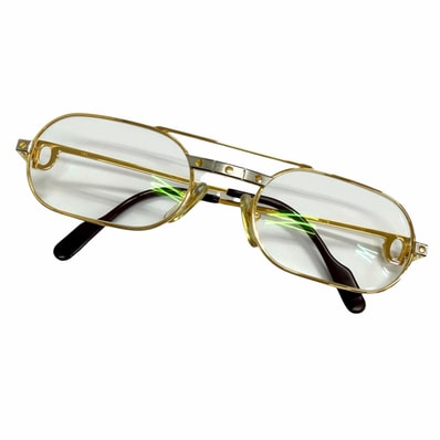 美品 カルティエ メガネ ゴールド メンズ 53□20-130