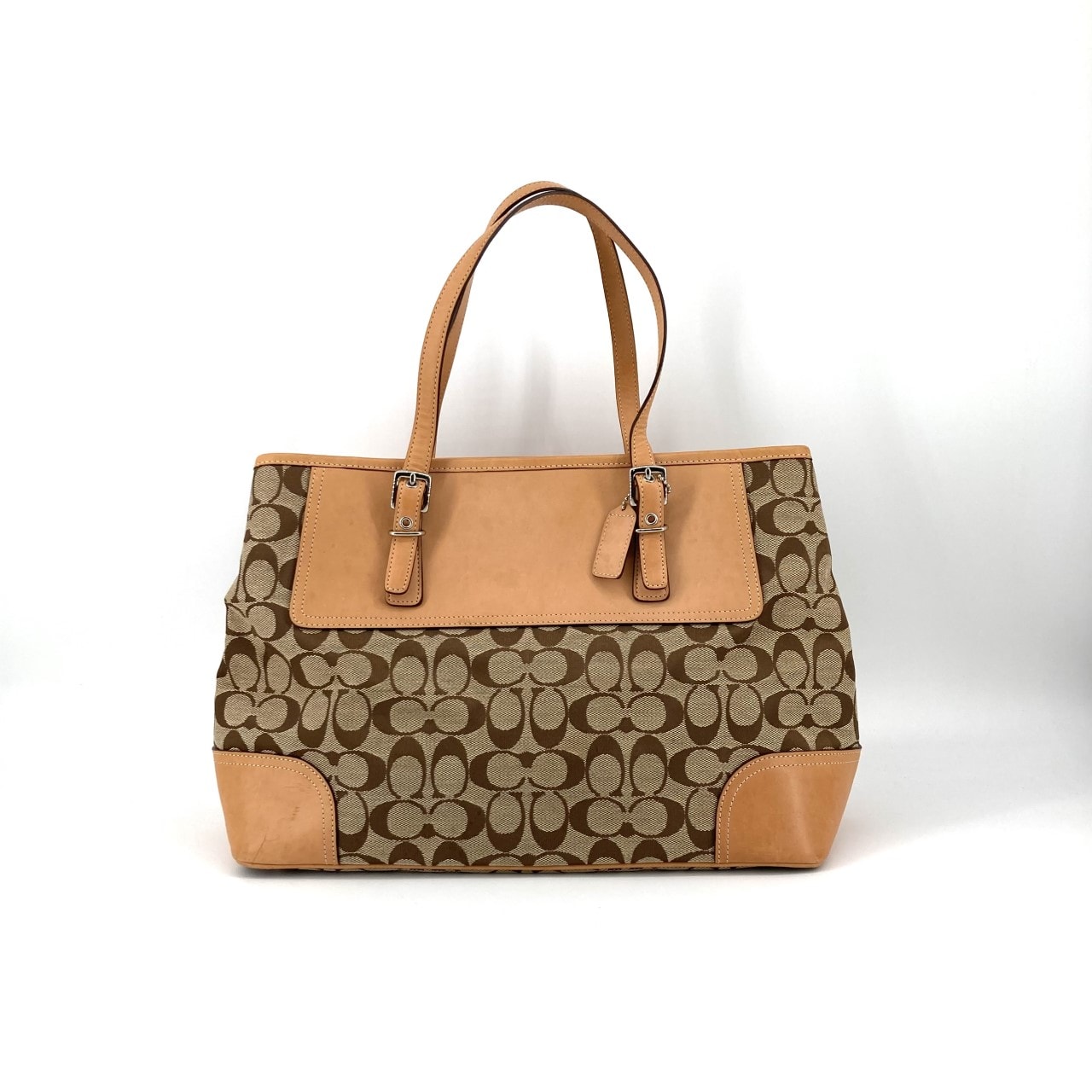 COACH(コーチ) シグネチャー キャンバス レザー 6894 トートバッグ ブラウン