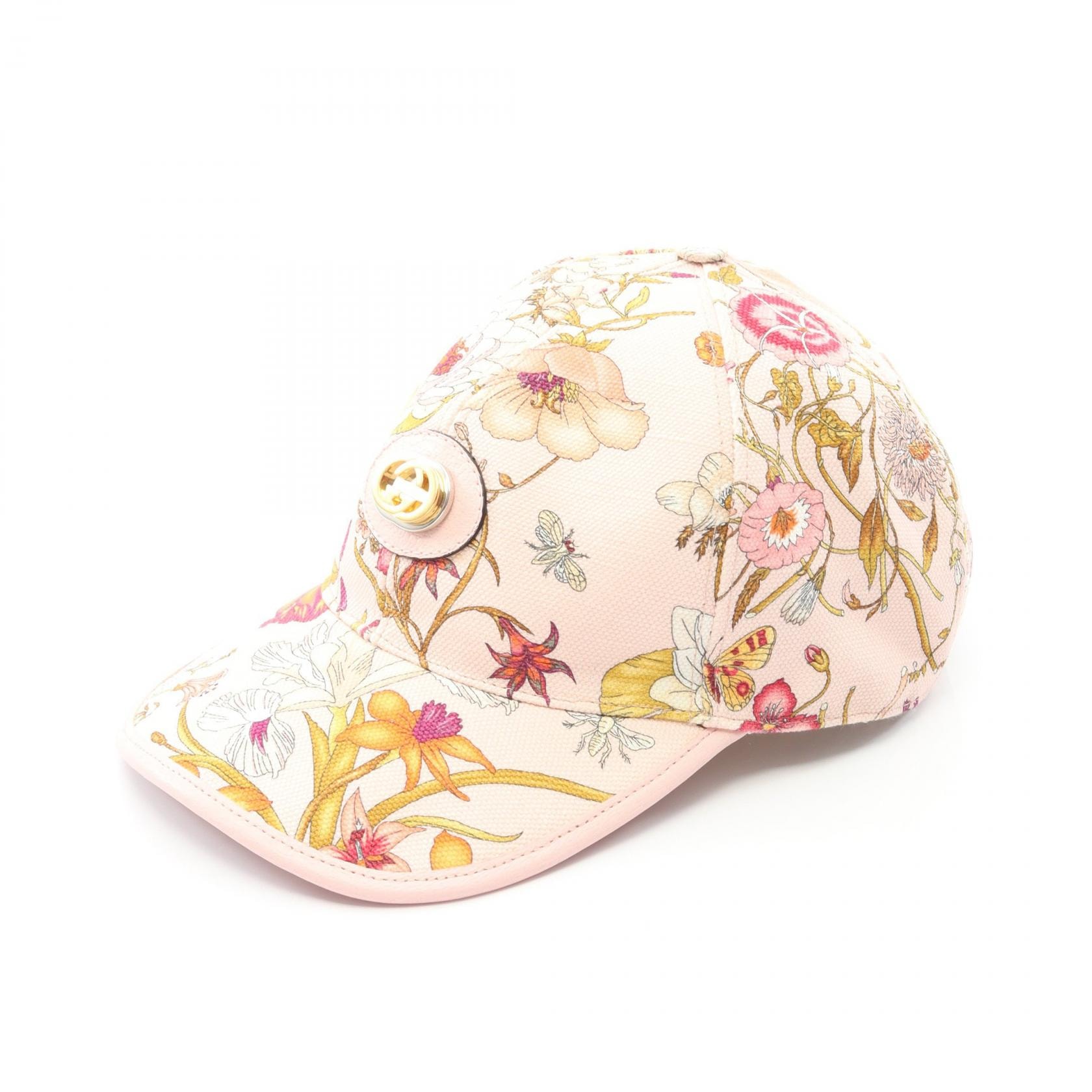 やや傷や汚れあり】グッチ GUCCI フローラ キャップ 帽子 キャンバス