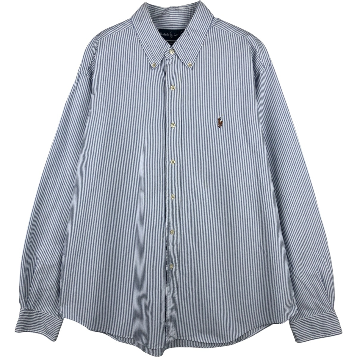 古着 ラルフローレン Ralph Lauren CLASSIC FIT クラシックフィット 長袖 ボタンダウンストライプシャツ メンズXL相当/eaa616032