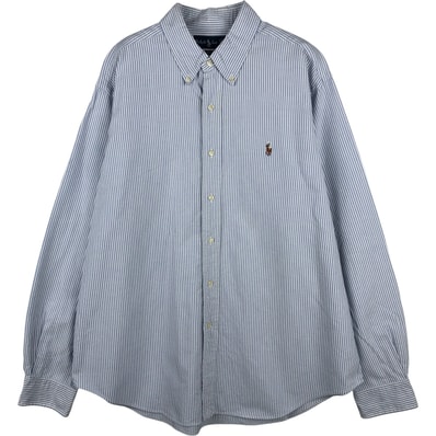 古着 ラルフローレン Ralph Lauren CLASSIC FIT クラシックフィット 長袖 ボタンダウンストライプシャツ メンズXL相当/eaa616032