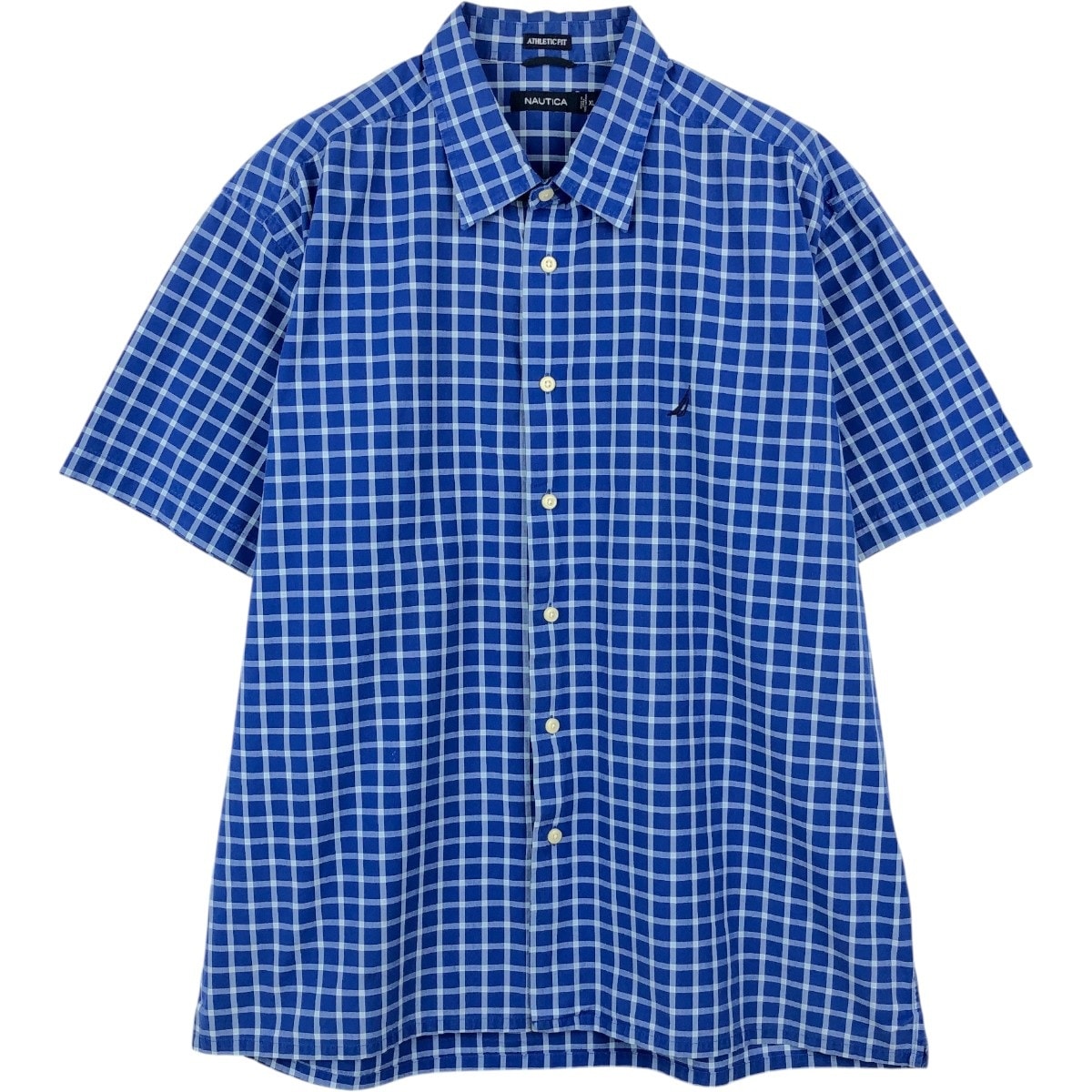 古着 00年代~ノーティカ NAUTICA ATHLETIC FIT 半袖 コットン チェックシャツ メンズXL相当/eaa668710