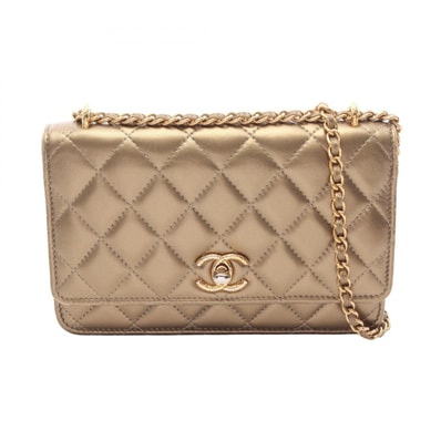 シャネル CHANEL マトラッセ ショルダーバッグ バッグ ラムスキン(羊革) レディース ゴールド系 AP3102 【中古】