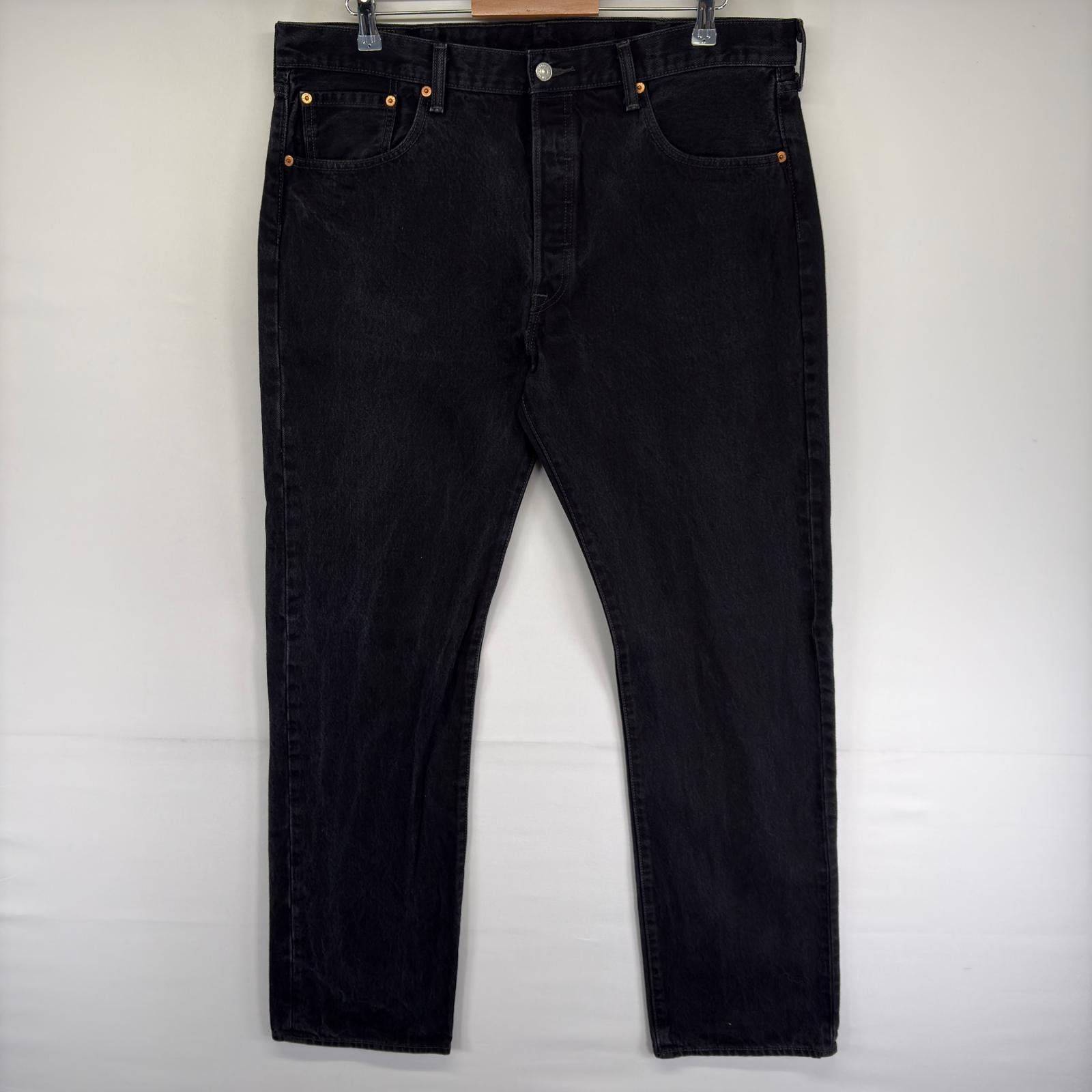 古着 リーバイス Levi's デニム パンツ 501 ボタンフライ ストレート ブラックデニム ジーンズ w38 L34  ブラック系 メンズ