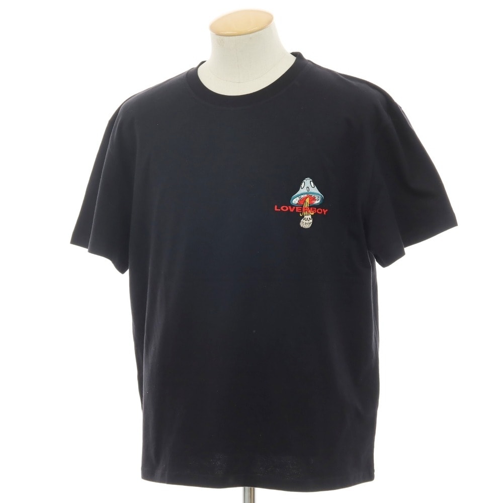 【中古】チャールズジェフリーラバーボーイ Charles Jeffrey LOVERBOY コットン クルーネック 半袖Tシャツ ブラック【サイズS】【メンズ】