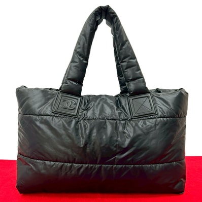 CHANEL シャネル コココクーン ココマーク ナイロン トートバッグ ブラック
32366