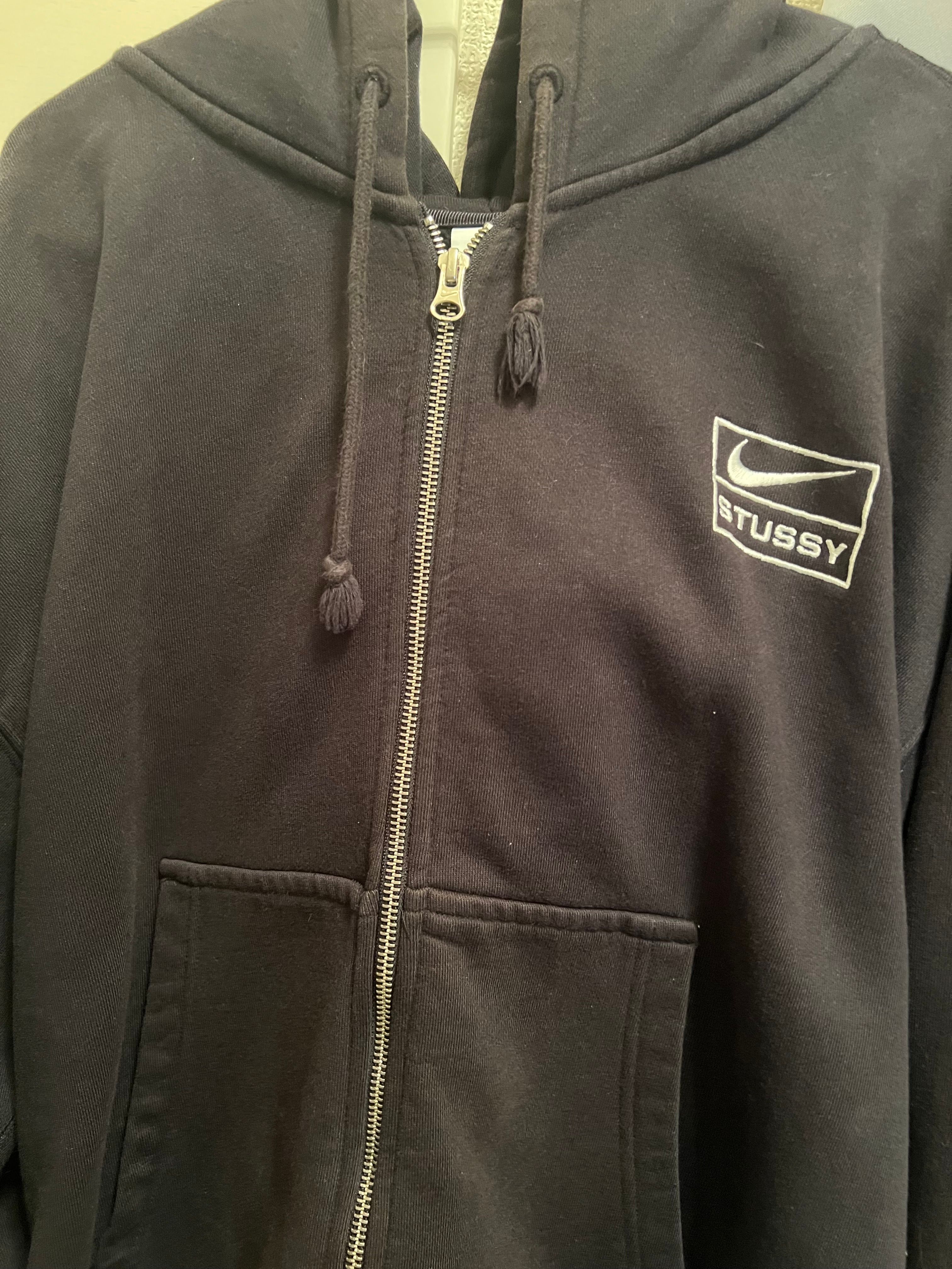 Stussy x Nike Stone Washed Fleece Zip Hoodie "Black" (US Size) FJ9175-010
