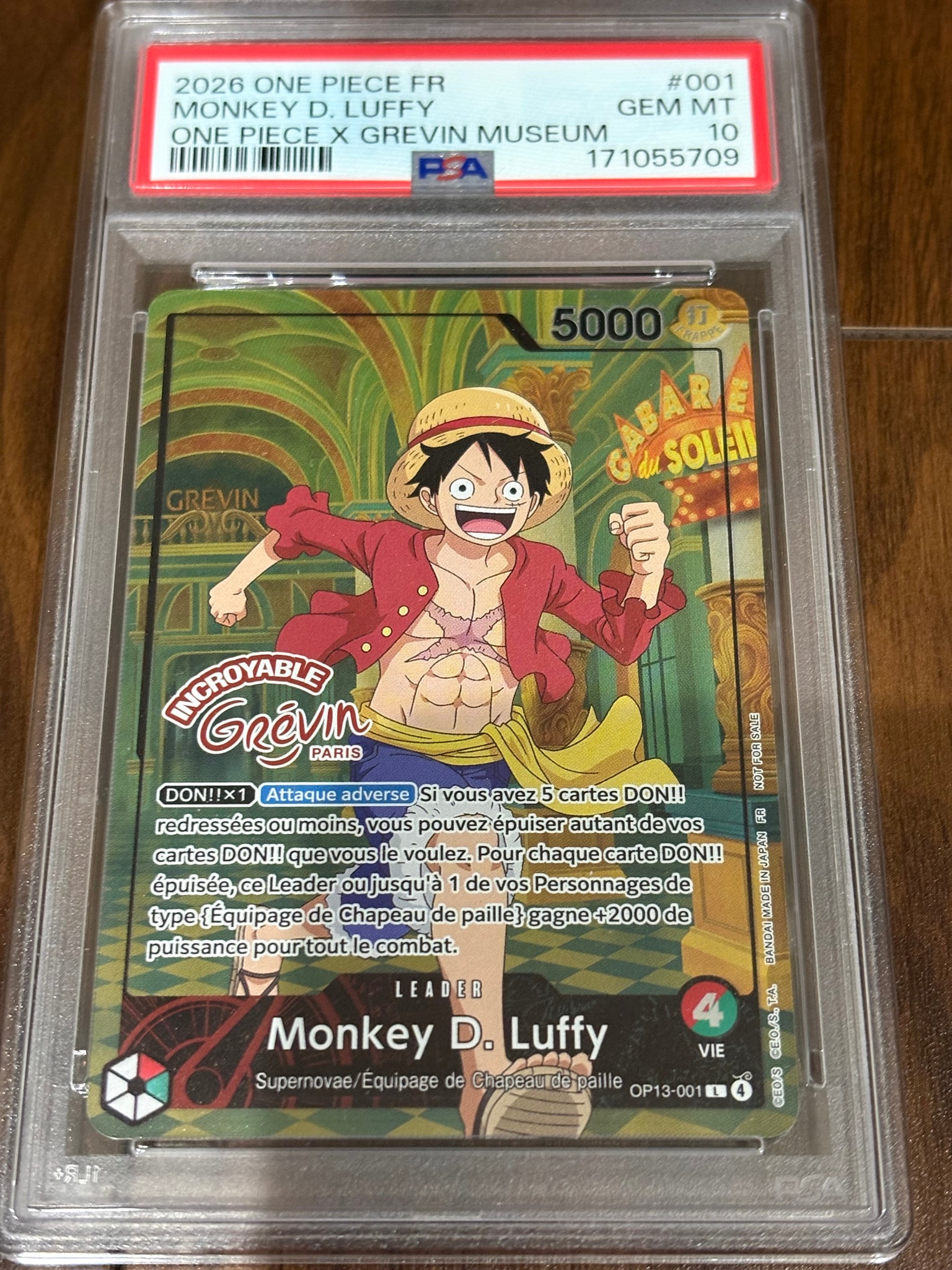 モンキー・D・ルフィ L [OP13-001]【フランス語版】(プロモーションカード「ONE PIECE × グレヴァン美術館」)