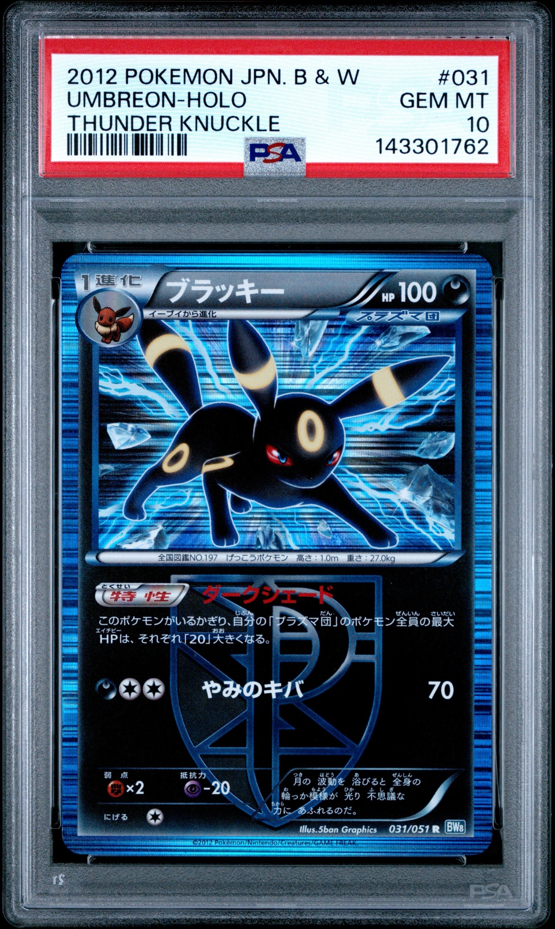 PSA10】ブラッキー R :1ED [BW8 031/051](拡張パック「ライデン