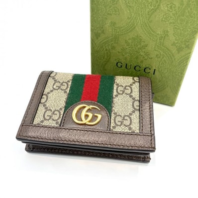 グッチ GUCCI 二つ折り財布 GGスプリーム オフィディア 523155 コンパクトウォレット 【鑑定済み】正規品