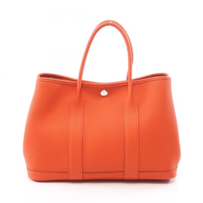 エルメス HERMES ガーデンパーティTPM トートバッグ バッグ レザー ネゴンダ ネゴンダ カプシーヌ U刻印(2022年製造) レディース オレンジ系 【中古】