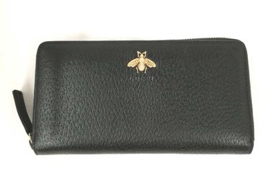 GUCCI Animalier Leather Zip Around Wallet